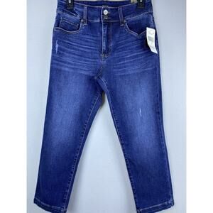 NWT Kut From Kloth Sz 6 Hirise Straight Medium Wash Cropped Denim Jeans